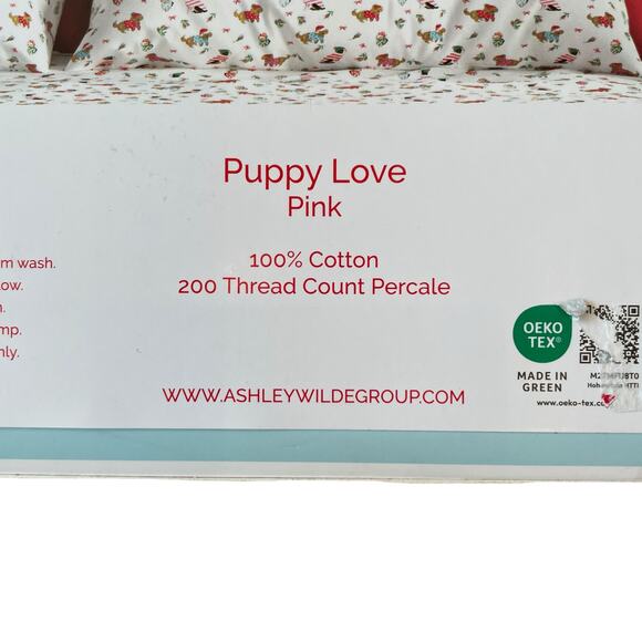 Cath Kidston London Puppy Love Christmas Holiday Standard Pillowcase Set NEW - Picture 6 of 15